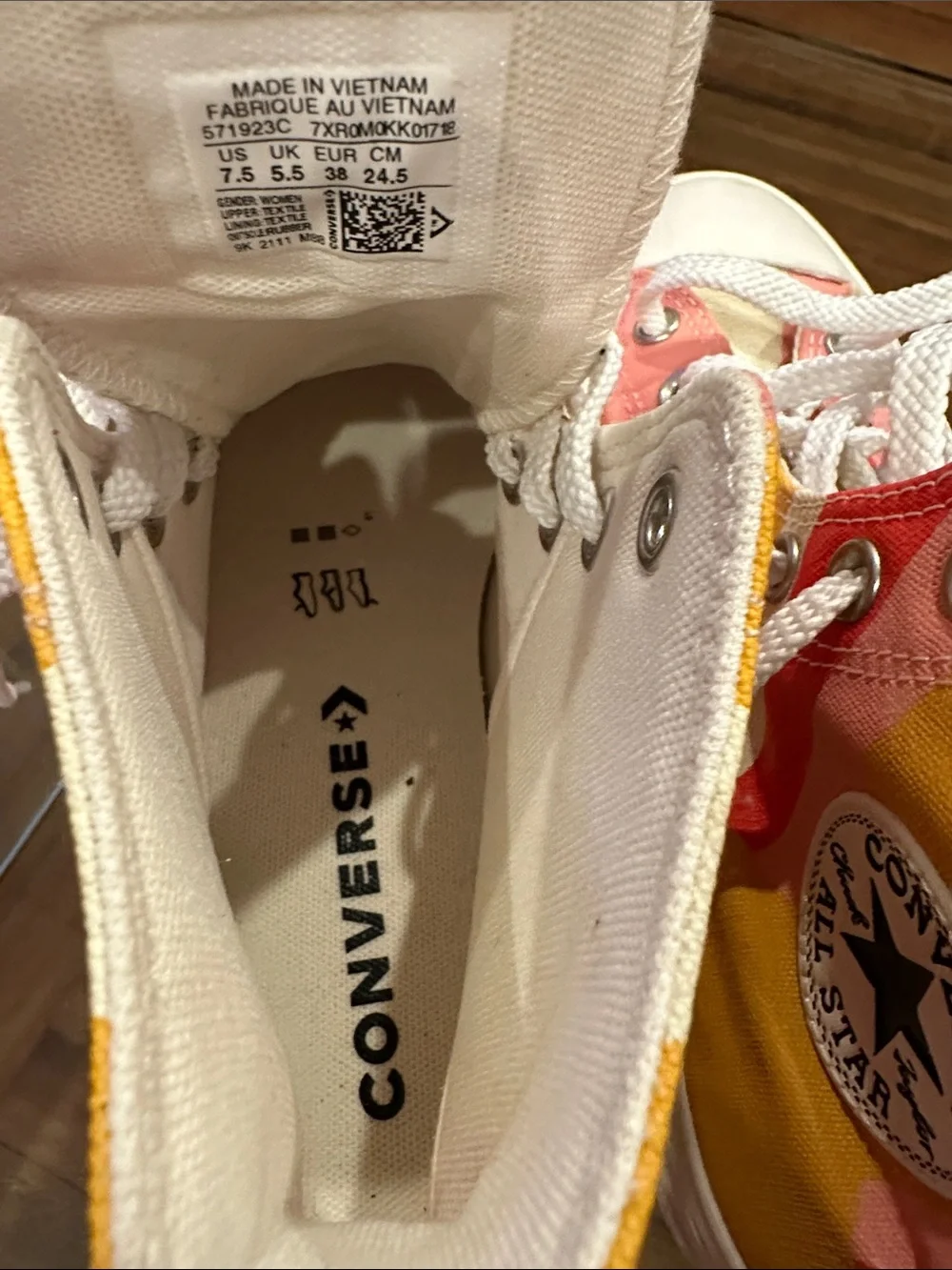 Converse Summer Spirit High-Top Sneakers in Pink, Yellow & Cream